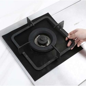 Set 4 bucati folie din teflon pentru aragaz sau plita, reutilizabile, 27 x 27 cm, negru - Img 2