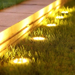 Set 4 lampi solare tip spot pentru gradina, 20 x LED, buton ON/OFF, senzor de lumina, alb cald 18-18 K KATHODE - Img 2