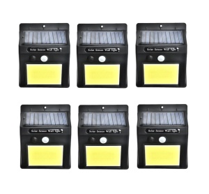 Set 6 lampi solare, Tiessa®, 40 de LED, senzor de miscare, 0.55W