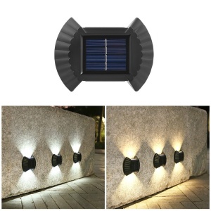 Set 8 lampi cu incarcare solara pentru pereti, scari, garduri, lumina de veghe, alb rece, senzor de lumina, IP65, 2 leduri laterale, buton ON/OFF, negre K KATHODE - Img 2