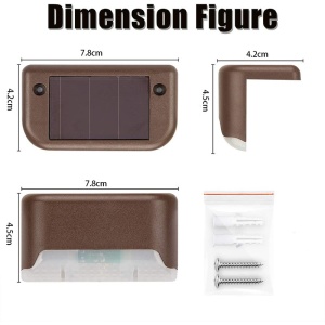 Set lampi solare pentru trepte, BOMSTOM, Senzor de Lumina, ABS, 5 W, Rezistent la apa IP65, 7.8x4.5x4.2 cm - Img 5