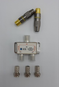Set Splitter 2 cai 5-2450 MHz + 3 Mufe F + 2 Mufe TV KATHODE®