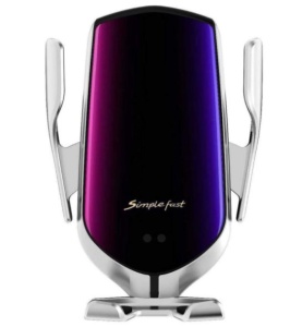 Suport auto cu incarcator wireless, Senzor Inteligent, Fast Charger 10 W, Prindere in grila ventilatie, Silver