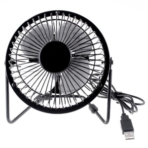 Ventilator de masa Timeless Tools cu USB, 0.25 W, Silentios, 360°, Palete durabile din aluminiu, 15 x 14 x 8.5 cm, Negru