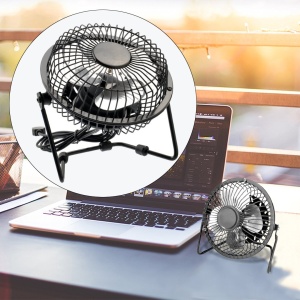 Ventilator de masa Timeless Tools cu USB, 0.25 W, Silentios, 360°, Palete durabile din aluminiu, 15 x 14 x 8.5 cm, Negru - Img 9