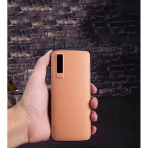 Acumulator extern Profesional, 30000mAh, Fast Charging, Powerbank piele ecologica, maro - Img 3