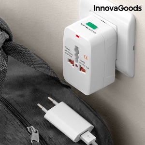 Adaptor universal de calatorie, InnovaGoods, compatibil EU/UK/SUA/JP/C/AUS/TH, alb - Img 2