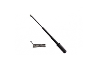 Baston telescopic de autoaparare, negru cu 3 Elementi si maner din cauciuc - Img 2