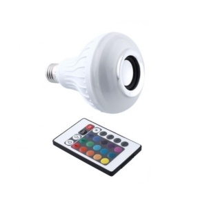 Bec cu bluetooth, LED MUSIC BULB, tip boxa, cu jocuri de lumini, Wireless, 95 x 95 x 135 mm