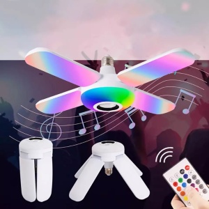 Bec LED, 4 elice, RGB, Boxa incorporata, bluetooth, telecomanda - Img 6