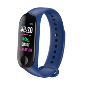 Bratara Fitnes Smartband BiTec-M3, bluetooth, display OLED, IP67, Ritm cardiac, ceas, notificari, pedometru, aplicatii, albastru