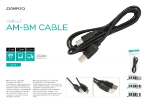 Cablu Omega pentru Imprimanta USB 2.0 de 5m - Img 4