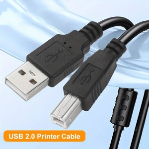 Cablu USB pentru imprimanta, USB 2.0 A-B 1,5m lungime, bobine antiparaziti - Img 4