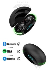 Casti Audio Y80, Wireless TWS, Rezistente la Apa IPX-4, Acumulator carcasa 200mah, Bluetooth V5.1, Afisare LED, Negru - Img 2