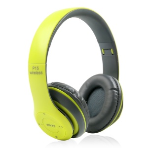 Casti bluetooth cu microfon si radio, P15 verde
