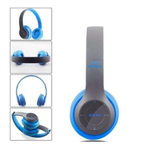 Casti bluetooth cu microfon si radio, pliabile, TF Card/FM Stereo Radio/MP3 Player/Wireless P47 albastru KATHODE - Img 3