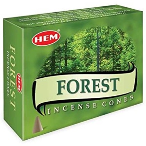 Conuri parfumate Forest, HEM profesional, improspatare si parfumare ambient cu parfum de flori de padure si aer curat,10 conuri (25g) suport metalic inclus