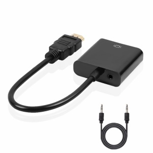 Convertor HDMI la VGA + cablu audio, adaptor digital in analog pt laptop, PC, proiector, receiver TV, Xbox, Playstation 1080p - Img 3