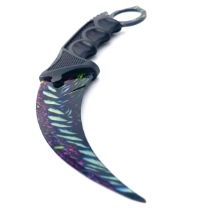 Cutit Karambit Ultra Beast, CS:GO pentru antrenament, fara tais, teaca si snur de agatat, 19 cm - Img 4