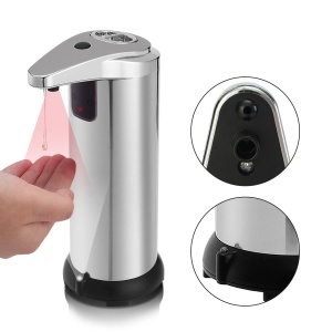 Dozator automat cu senzor de miscare, pentru sapun lichid sau dezinfectant, fara atingere, 280 ml, nu necesita montare, culoare crom - Img 4