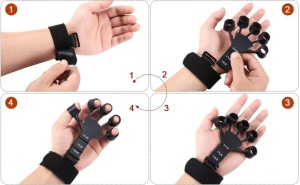 Extensor cu benzi elastice, pentru dezvoltarea fortei antebratuluil si evidentierea venelor, negru - Img 3