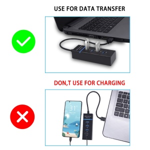 Hub USB 3.0 cu 4 porturi, 5 Gbps, led indicator, cablu 30 cm, negru K KATHODE - Img 3