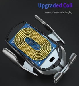 Incarcator Wireless Auto universal, cu Senzor inteligent, suport SMART Fast Charger 10W, clema prindere ventilatie - Img 8