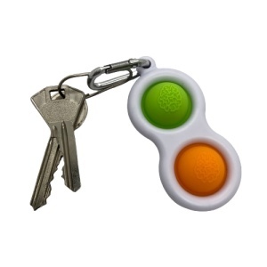 Jucarie antistres, Pop it, tip breloc, 8 cm, verde-portocaliu - Img 6