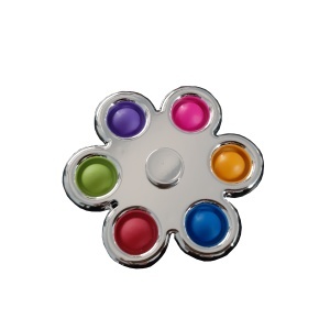 Jucarie senzoriala antistres Fidget Spinner/breloc tip POP IT argintiu 6 K KATHODE