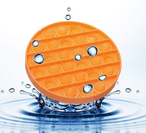 Jucarie senzoriala antistres, Pop It Now, Push Bubble, portocaliu, 12.5 x 12.5 x 1.5 cm - Img 5