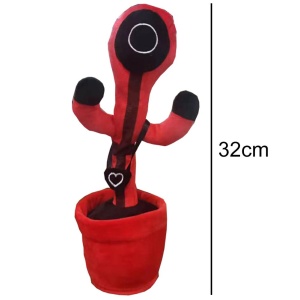 Jucarie Squid Game, Vorbitoare si Dansatoare, Soldatul Cerc, 32 cm, Rosu/Negru, incarcare USB - Img 6
