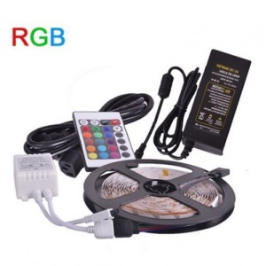 KIT Banda LED 5050 RGB 72W Exterior 60 LED-uri/m 5 metri cu Controller si Alimentare - Img 2