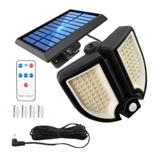 Lampa ajustabila cu incarcare solara si panou solar, 90 x LED, 3 moduri de functionare, telecomanda YT-90 K KATHODE - Img 3