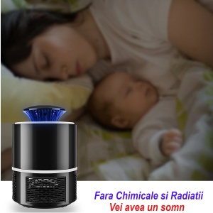 Lampa Anti Tantari cu UV BellFyd®, fara zgomot si fara radiatii, cu alimentare USB, Interior sau exterior, acoperire 20 mp - Alb - Img 4