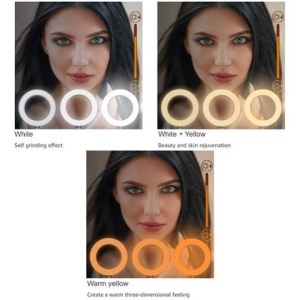 Lampa circulara cu led reglabila Studio King SKRL10 cu stativ (set vlogger) - Img 9