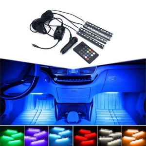 Lumina ambientala auto, include telecomanda si senzor de muzica, tuning masina cu LED-uri color - Img 2