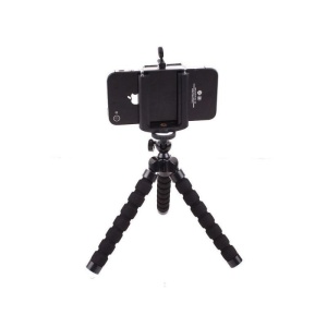 Mini trepied flexibil, reglabil 4 - 6 inch, pentru telefonul mobil Negru - Img 3