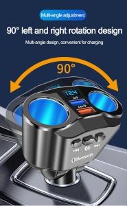 Modulator auto FM, 2 x USB, incarcare rapida, multiplicare bricheta, 12-24V, rotire 90°, A9 K KATHODE - Img 3