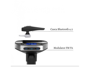 Modulator FM cu casca wireless si functie de incarcare v6 - Img 5