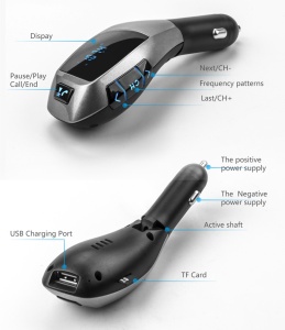 Modulator FM X7 Car kit auto Reflection Vision , Bluetooth 3.0 , Muzica Handsfree Mp3 Player Calitate HD, audio USB - Img 2