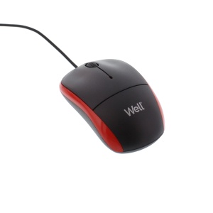 Mouse optic Well MU002 USB negru/rosu - Img 2