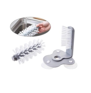 Perie dubla pentru spalat vase, pahare, borcane, interior/exterior, fixare cu ventuza K KATHODE - Img 3