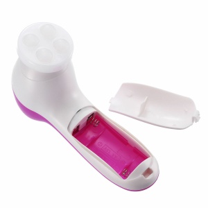 Perie Electrica Ingrijire Piele, Beauty Care Massager, pentru Fata si Corp, 5x Capete de Schimb, 2x Trepte de Viteza, Fara Fir, Culoare Roz - Img 4