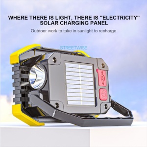 Proiector portabil cu incarcare solara/cablu USB, 1 x COB LED principal si 1 x LED SMD lateral, maner K KATHODE - Img 2