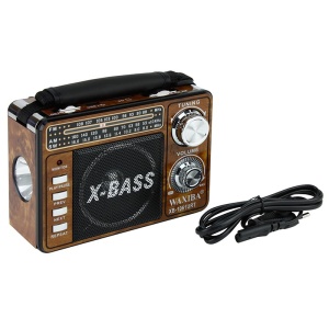 Radio portabil MP3, frecvente FM/AM/SW, slot SD, USB, lanterna, maro, Waxiba - Img 4