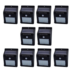 Set 10 lampi cu incarcare solara, cu senzori de amurg, miscare si lumina, 3 trepte de iluminare, 20 x LED, K KATHODE