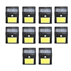Set 10 lampi solare, Tiessa, 40 de LED, senzor de miscare, 0.55W