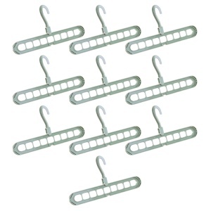 Set 10 organizatoare de umerase pentru haine, rotatie 360°, 2 moduri de folosinta orizontal/vertical, verde K KATHODE