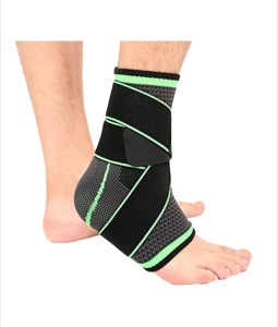Set 2 Glezniere Elastice, orteze de protectie, prindere cu benzi de fixare elastice, tip bandaj, negru cu verde