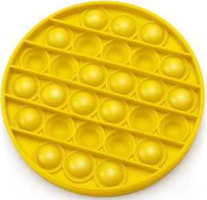 Set 2 Jucarii antistres din silicon, Pop it now, Push Bubble, forma Unicorn Portocaliu si Cerc Galben 18/13 cm, LikeStore - Img 5